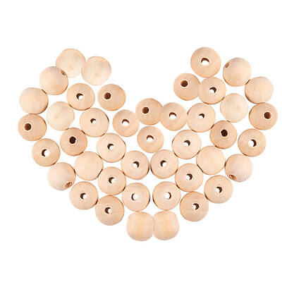 Round Unfinished Wood Beads