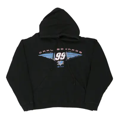 Carl Edwards 99 Checkered Flag Sports Nascar Hoodie - Large Black Cotton Blend