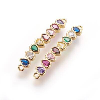 Brass Micro Pave Cubic Zirconia Links