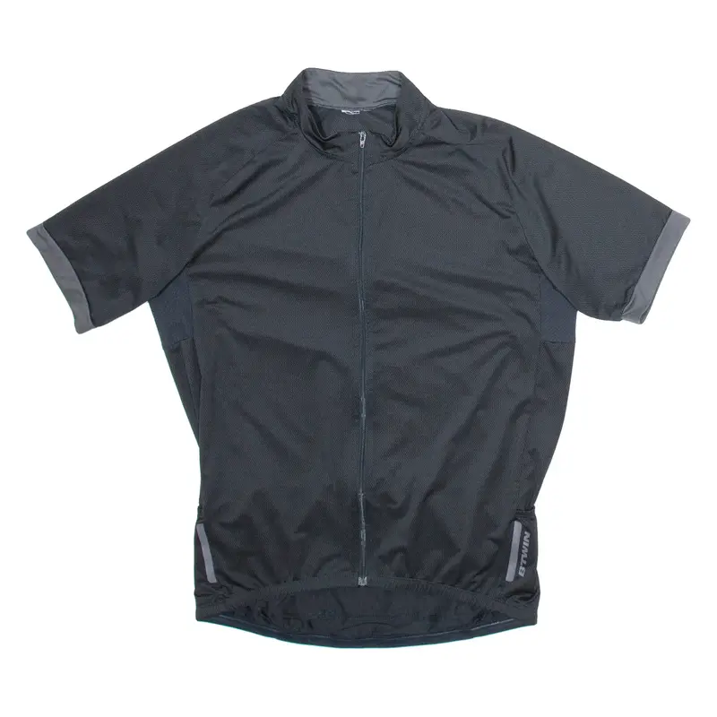 Full Zip Cycling Mens Jersey Black L