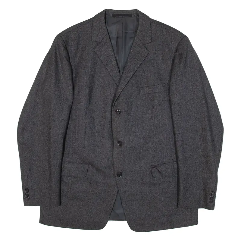 RITEX Mens Blazer Jacket Black Knit Wool L
