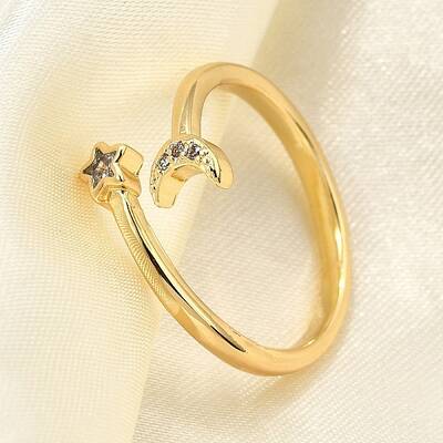 Brass Micro Pave Clear Cubic Zirconia Cuff Rings for Women