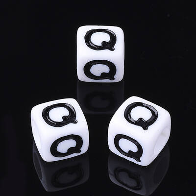 Acrylic Horizontal Hole Letter Beads