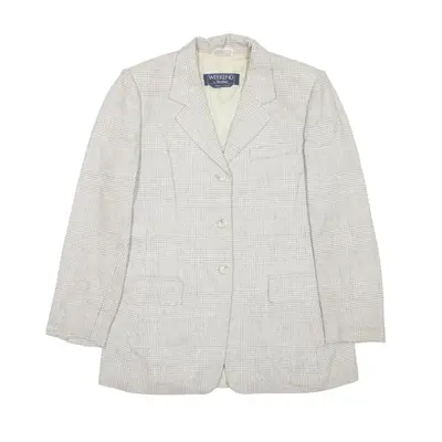 MAX MARA Weekend Blazer Jacket Beige Wool 90s Check Womens L
