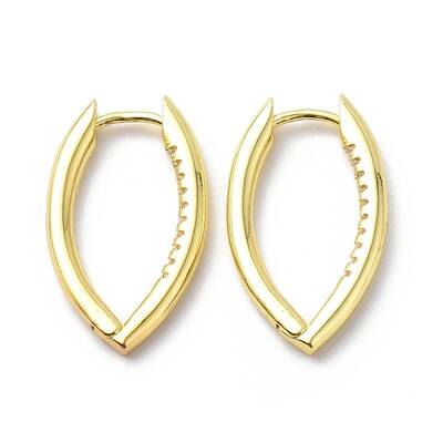 Clear Cubic Zirconia Horse Eye Hoop Earrings