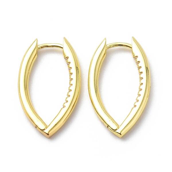 Clear Cubic Zirconia Horse Eye Hoop Earrings