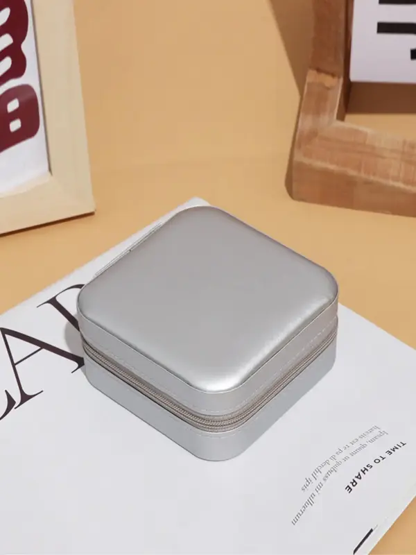 Simple Style Jewelry Storage Box, Portable Dustproof Travel Jewelry Organizer, Casual Jewelry Organizer For Travel