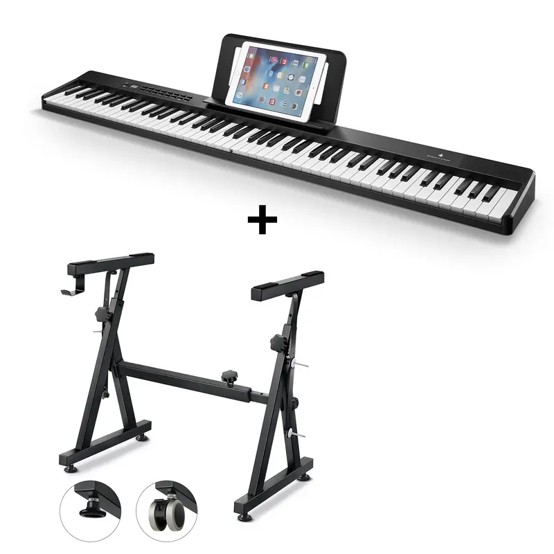 Donner DP-10 Foldable Semi-Weighted Digital Piano - Piano+Stand