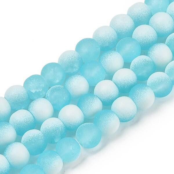 Frosted Crackle Glass Beads Strands