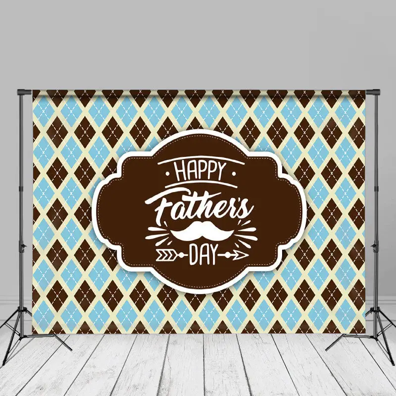 Brown And Blue Checkered Fathers Day Backdrop Idea - Aperturee