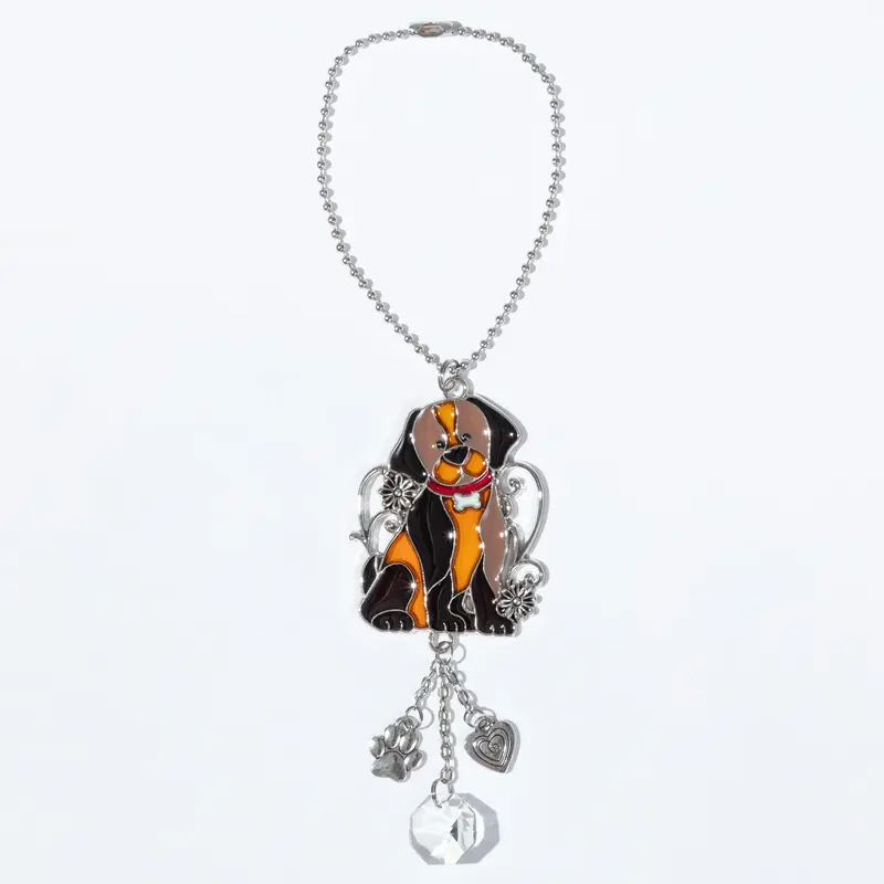 Colorful Animal Sun Catcher Car Charm - Cardinal