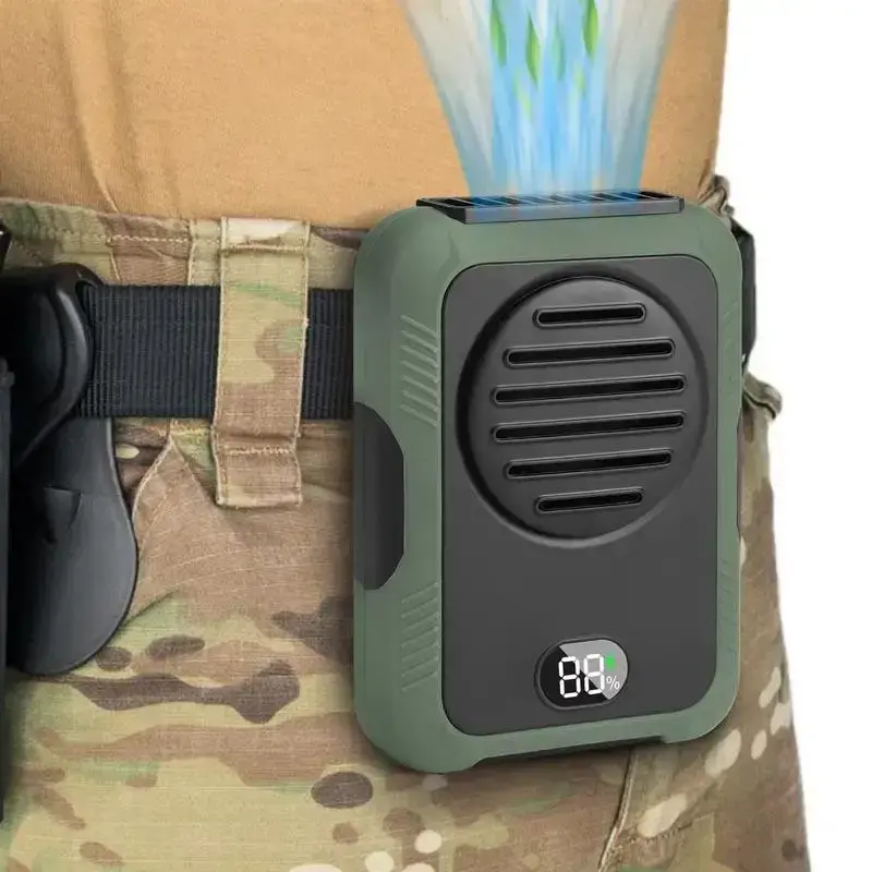 Portable Rechargeable Waist Fan, 1 Count 3 Wind Speed Hand Free Halter Fan, Personal Cooling Fan for Fishing, Gardening, Mou...