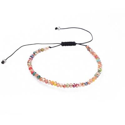 Adjustable Electroplate Glass Braided Bead Bracelets