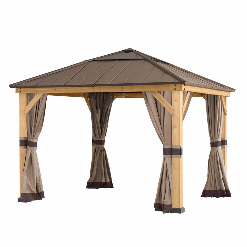 SUNJOY Replacement Curtains for 11 ft. ×11 ft. Wood-Framed Gazebos