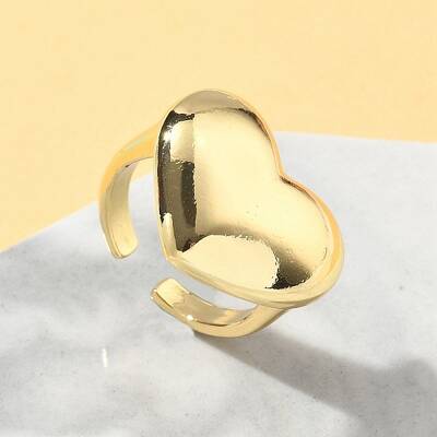 Brass Adjustable Open Cuff Ring for Women