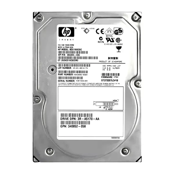 3R-A5170-AA HP 18.2GB Ultra-160 SCSI 10000 3.5-inch Hard Drive