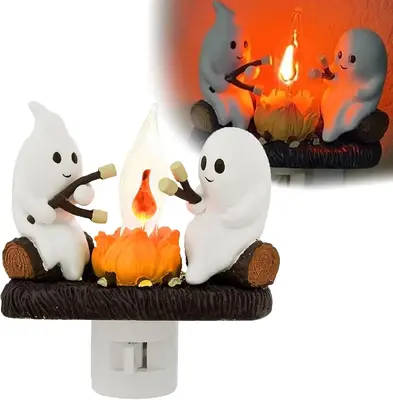 LED Ghost Campfire Flickering Light - Spooky Halloween Indoor Decoration | Ideal Holiday Gift