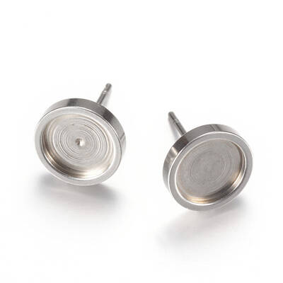 Non-Tarnish 201 Stainless Steel Stud Earring Settings