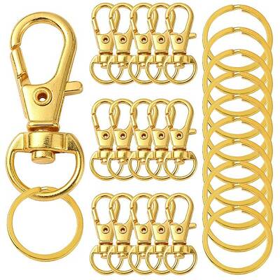 DIY Alloy Swivel Lobster Claw Clasps & Iron Split Key Rings Keychain Finding Kits