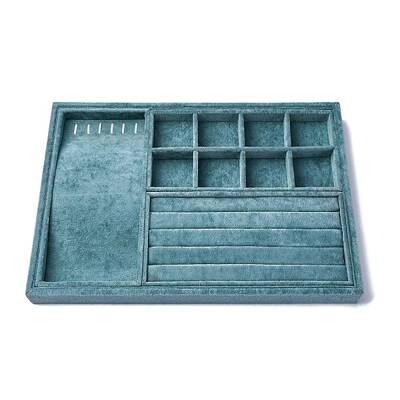 Removable Velvet Jewelry Organizer Display Trays for Earrings Necklaces Rings