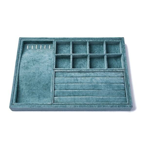 Removable Velvet Jewelry Organizer Display Trays for Earrings Necklaces Rings