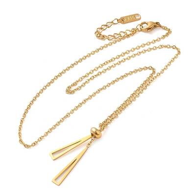 PVD Vacuum Plating 304 Stainless Steel Pendants Lariat Necklaces