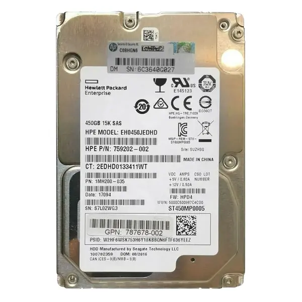 EH0450JEDHD HP 450GB 12Gb/s SAS 15000 3.5-inch Hard Drive
