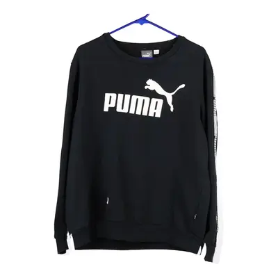 Puma Spellout Sweatshirt - Medium Black Cotton Blend