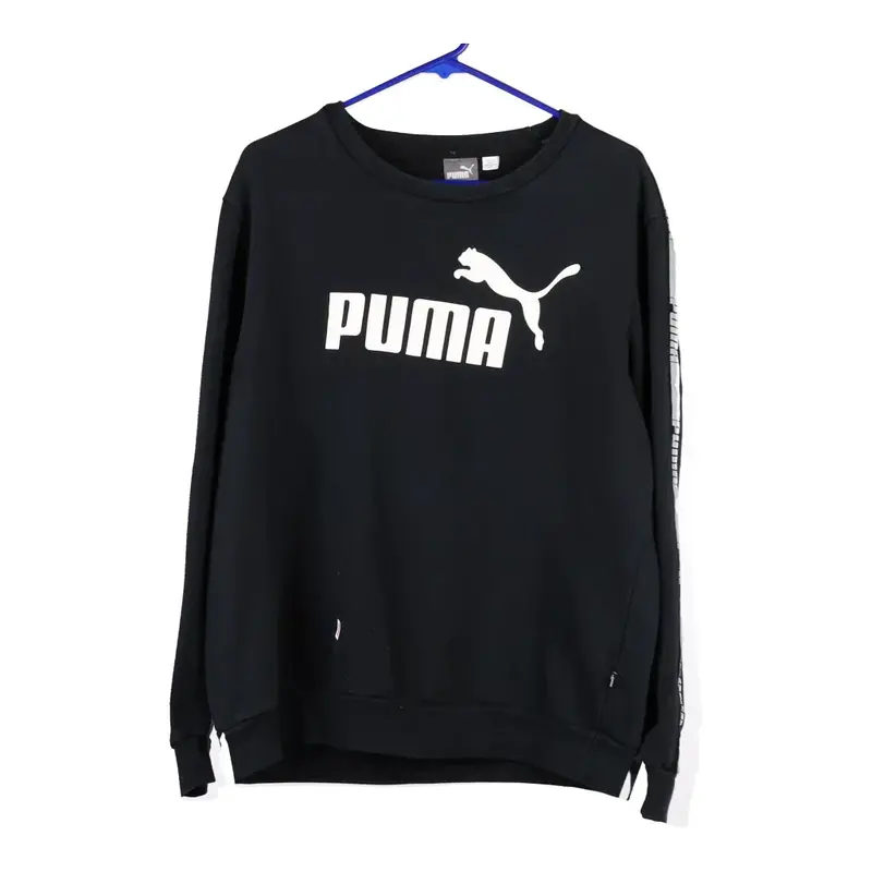 Puma Spellout Sweatshirt - Medium Black Cotton Blend