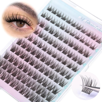 Self Adhesive Eyelashes  Self Adhesive Lash Clusters Pre glued Eyelash Clusters  No Glue Needed Lashes Wispy C-curly Cluster ...