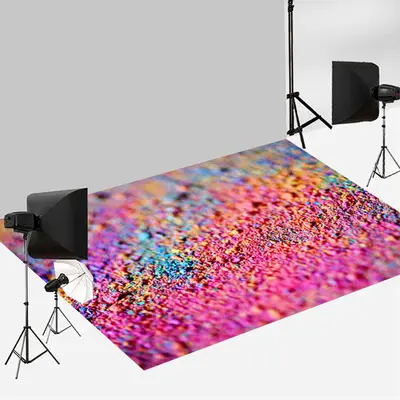 Colorful Pigment Granules Texture Bokeh Floor Mat - Aperturee