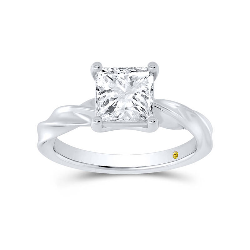 Ripple Princess Cut Lab Created Solitaire Diamond Ring | 10K White Gold 2 1/2 CT. TW.