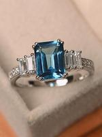Elegant Artificial Crystal Decorated Ring, Fashion Party & Wedding Jewelry Gift for Women, Solitaire Rings for Promise Commit...