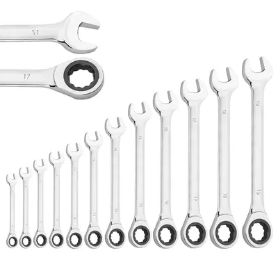 Dual Use Ratchet Wrench Set, 1 Set Combination Ratchet Wrenches for Car Household Equipment Repair, Gear Spanner, Durable Han...