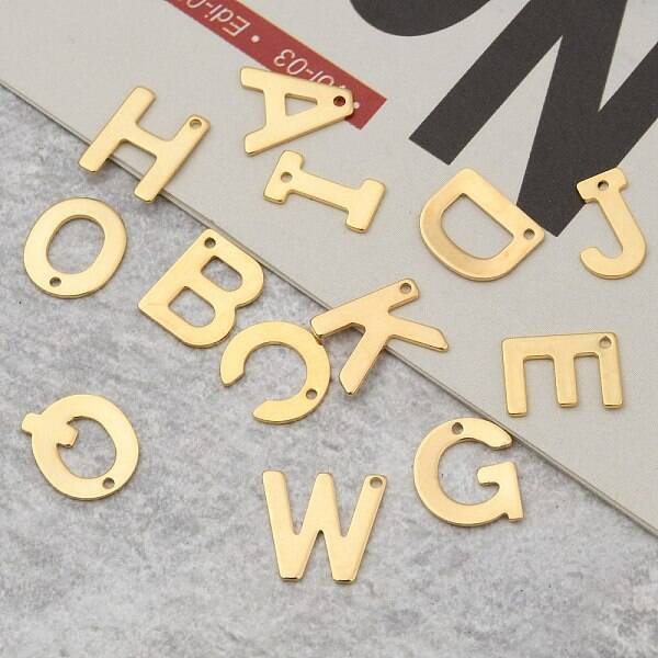 304 Stainless Steel Letter Charms