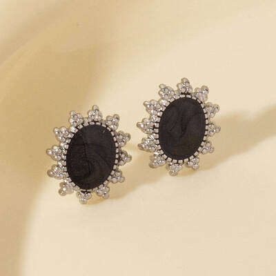 Stainless Steel Sunflower Stud Earrings
