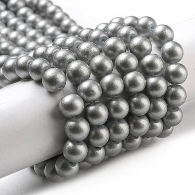Spray Painted Glass Round Bead Strands