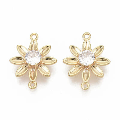 Brass Cubic Zirconia Links connectors