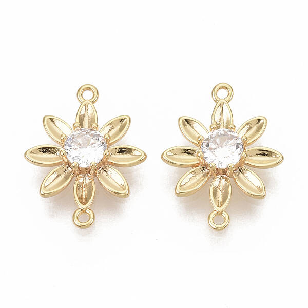 Brass Cubic Zirconia Links connectors