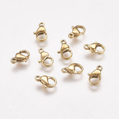 Ion Plating(IP) 304 Stainless Steel Lobster Claw Clasps
