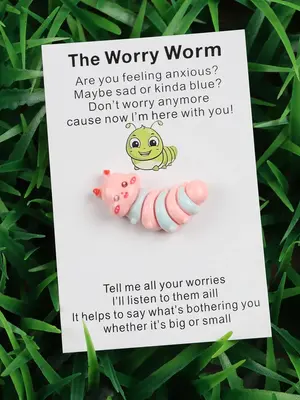 Cute Caterpillar Design Pocket Hug with Greeting Card, Inspirational Keepsake Gift for Birthday, Christmas Halloween Party