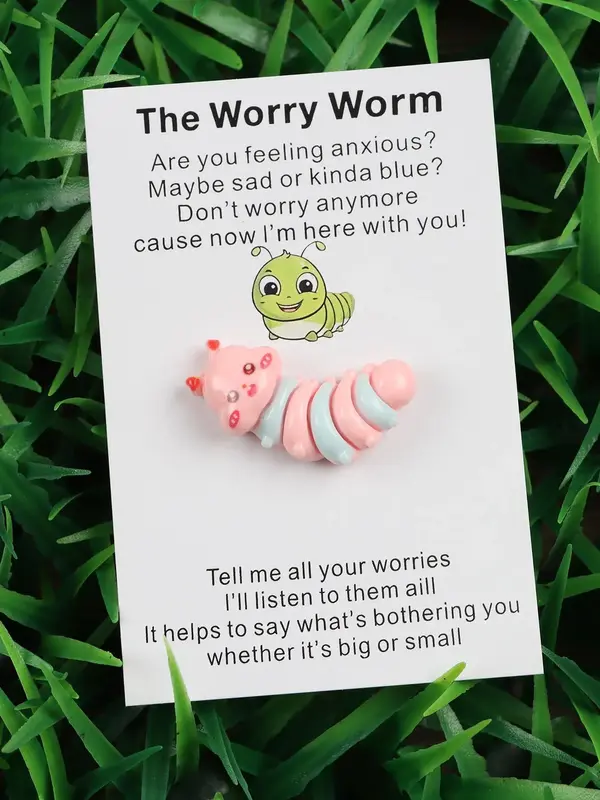 Cute Caterpillar Design Pocket Hug with Greeting Card, Inspirational Keepsake Gift for Birthday, Christmas Halloween Party