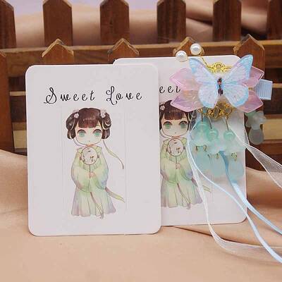 Rectangle Paper Hair Clip Display Cards