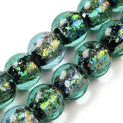 Handmade Dichroic Foil Glass Beads Strands