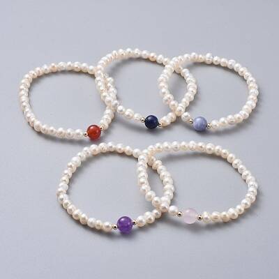Stretch Grade A Natural Freshwater Pearl Bracelets