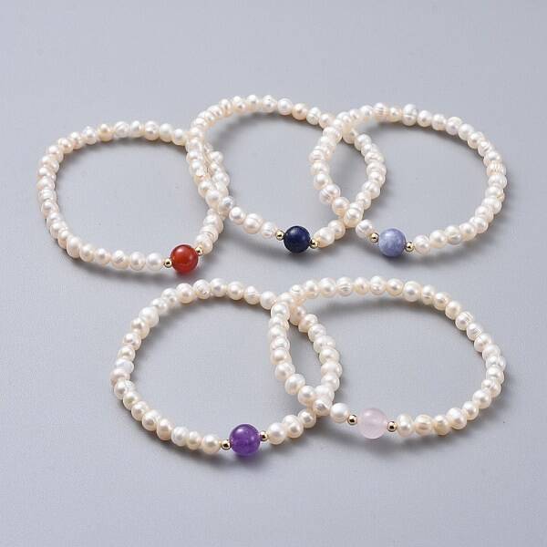Stretch Grade A Natural Freshwater Pearl Bracelets