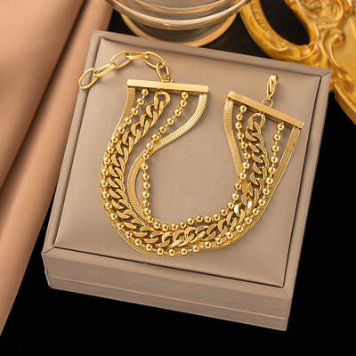 304 Stainless Steel Chains Multi-strand Bracelet for Women