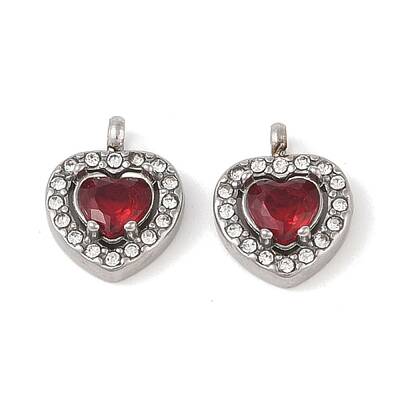 304 Stainless Steel Cubic Zirconia Pendants