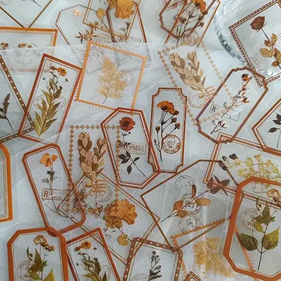 Vintage Floral & Plant Pattern Sticker, 2 Packs(60sheets) Self Adhesive Decorative Stickers, Back to School Essentials, DIY D...