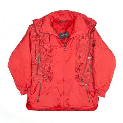 ALASKA Insulated Shell Jacket Red Floral Womens L